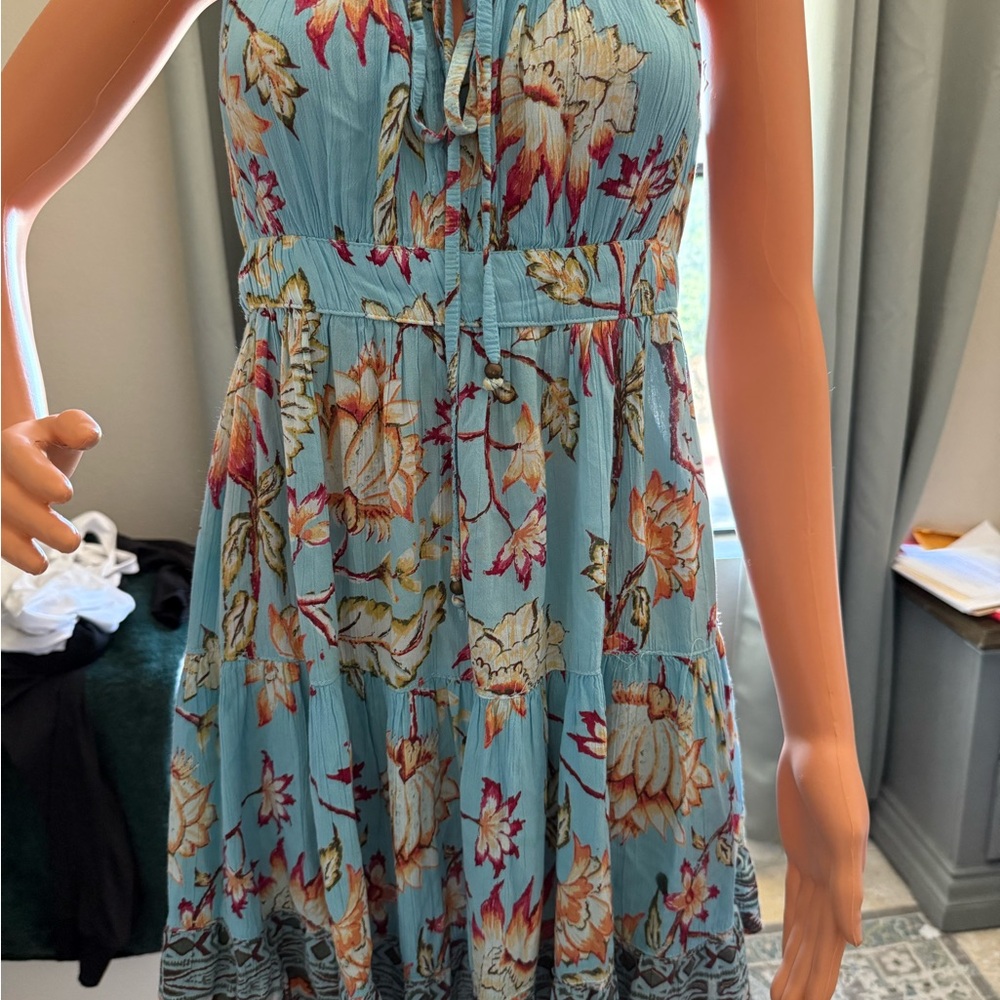 Angie Turquoise Floral Dress - Picture 2 of 5